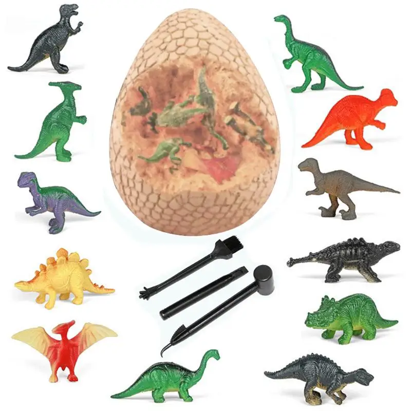 Dino Eggs Dig Kit Dig Up Dinosaur Eggs Dino Egg Excavation Tools Dinosaur Digging Toy For 3-12-Year-Old Boys Archaeology Science