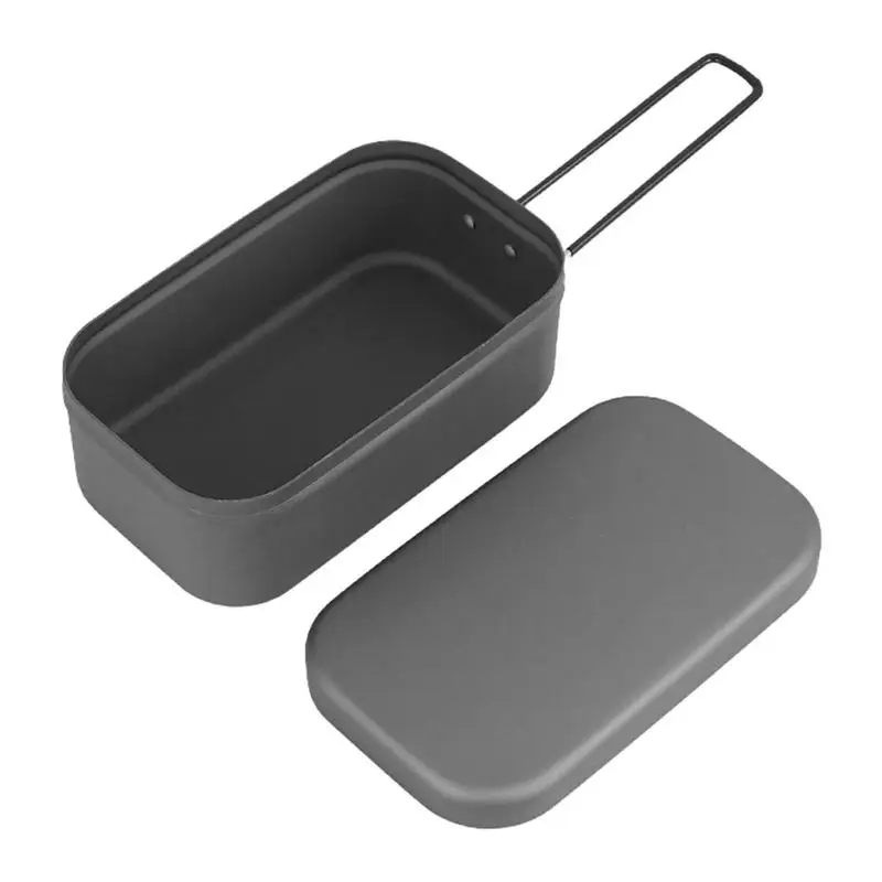 

Lunch Box Aluminum Stainless Steel Aluminum Lunch Container Outdoor Lunch Box With Foldable Stainless Steel Handle For Camping