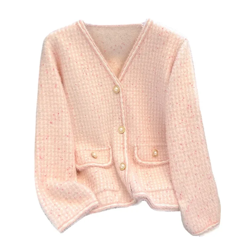 Стильный миниатюрный твидовый жакет для женщин весенне-осенний укороченный