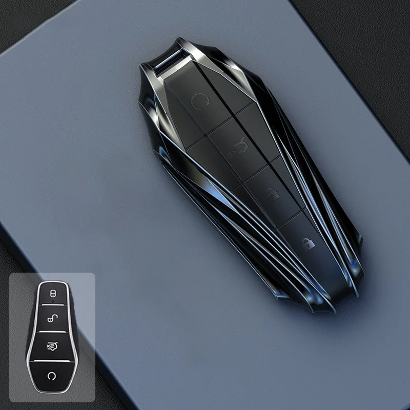 

Чехол для ключей BYD Song Plus Atto 3 Han EV Tang DM Qin Seal Dolphin, кожаный металлический пульт дистанционного управления, брелок для ключей, автомобильные аксессуары