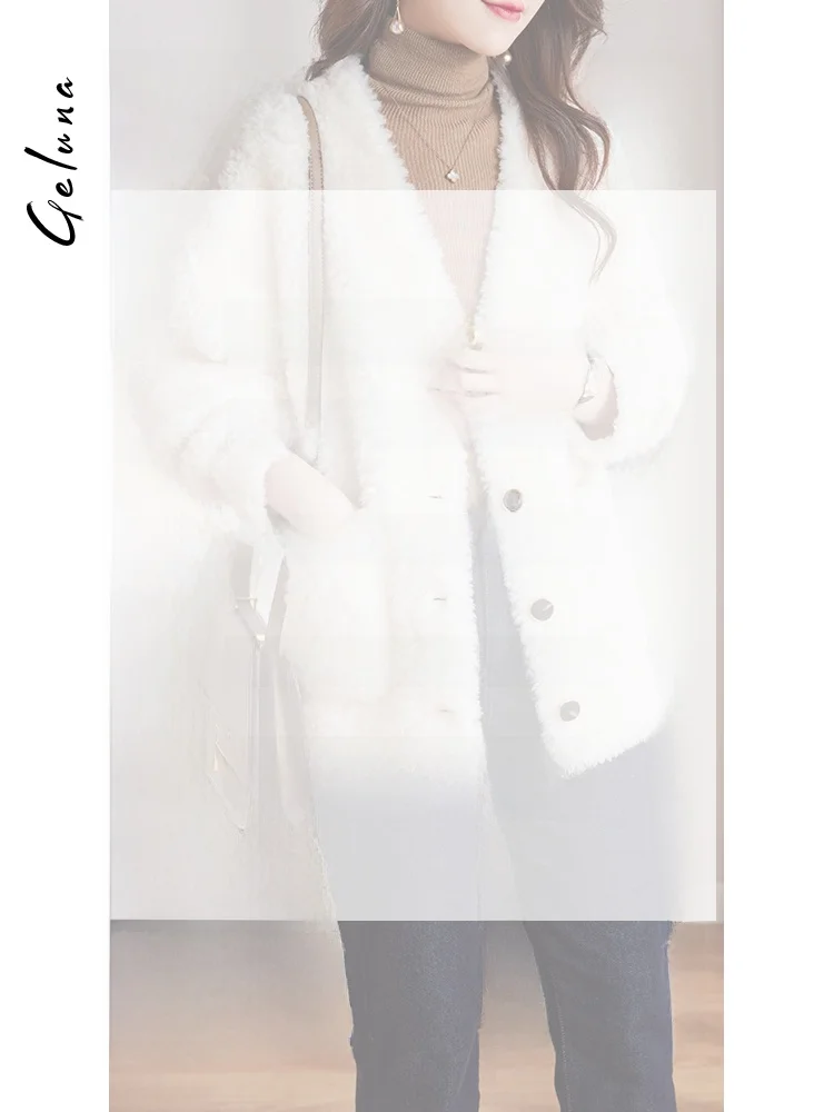 Женская шуба для стрижки овец зима 2024 новая маленькая модная белая флисовая