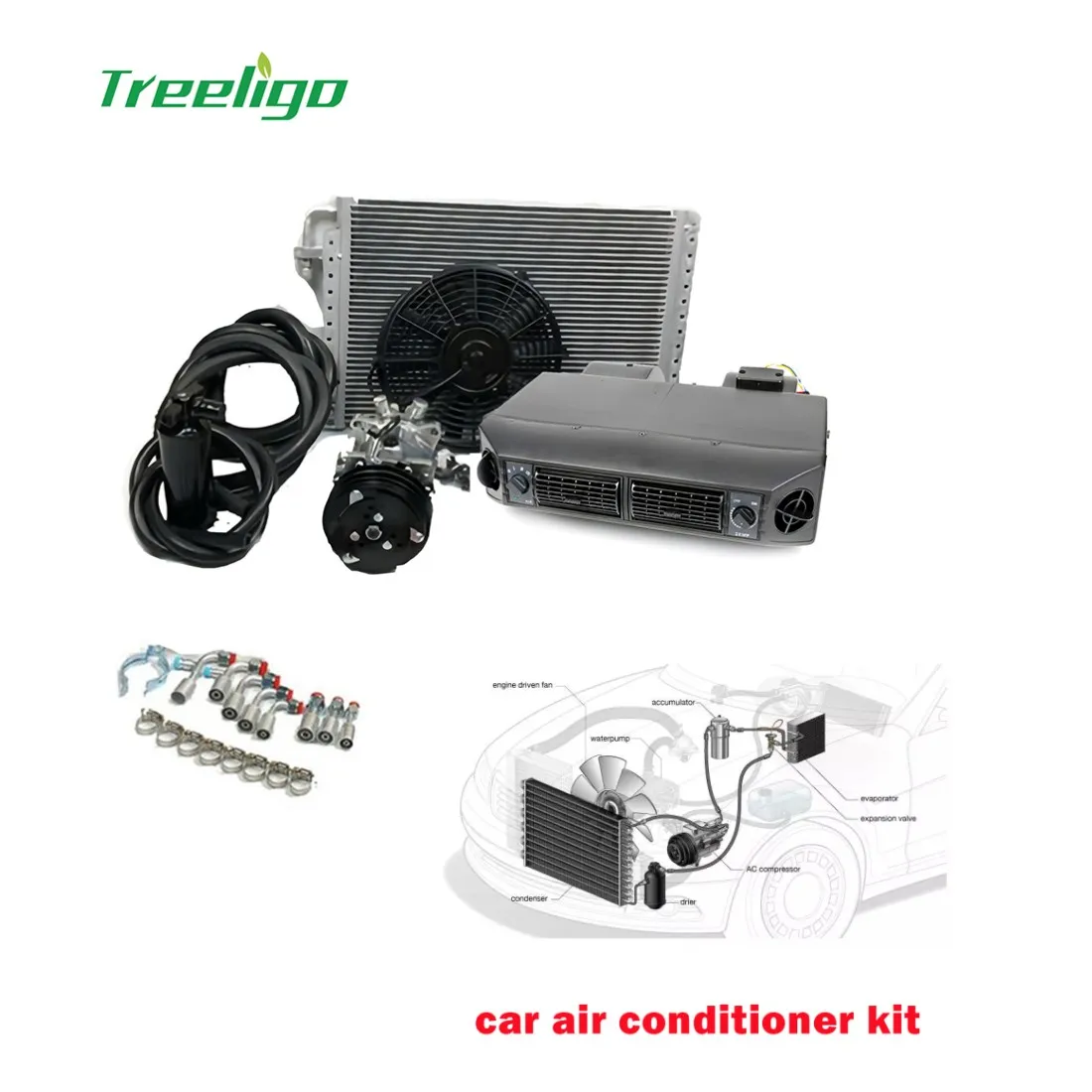 

Treeligo Automotive Air Conditioner Compressor 12V Under Dash Evaporator Assembly Unit Car Ac Air Conditioning System Heating