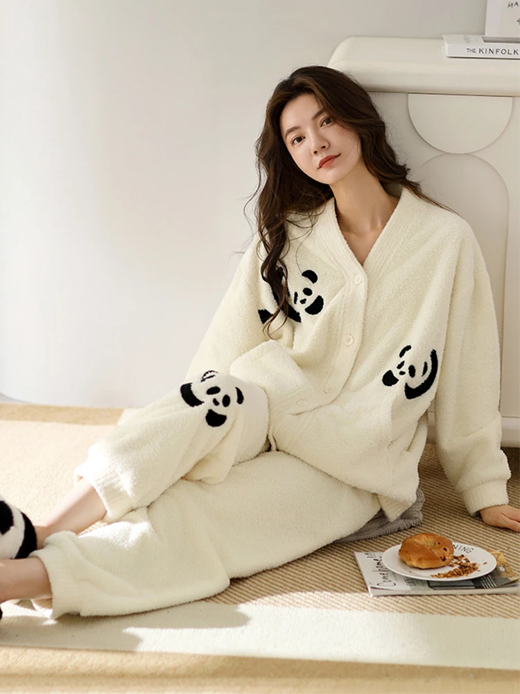 Японские пижамы из кораллового флиса GP осенне-зимние женские 2024 новая