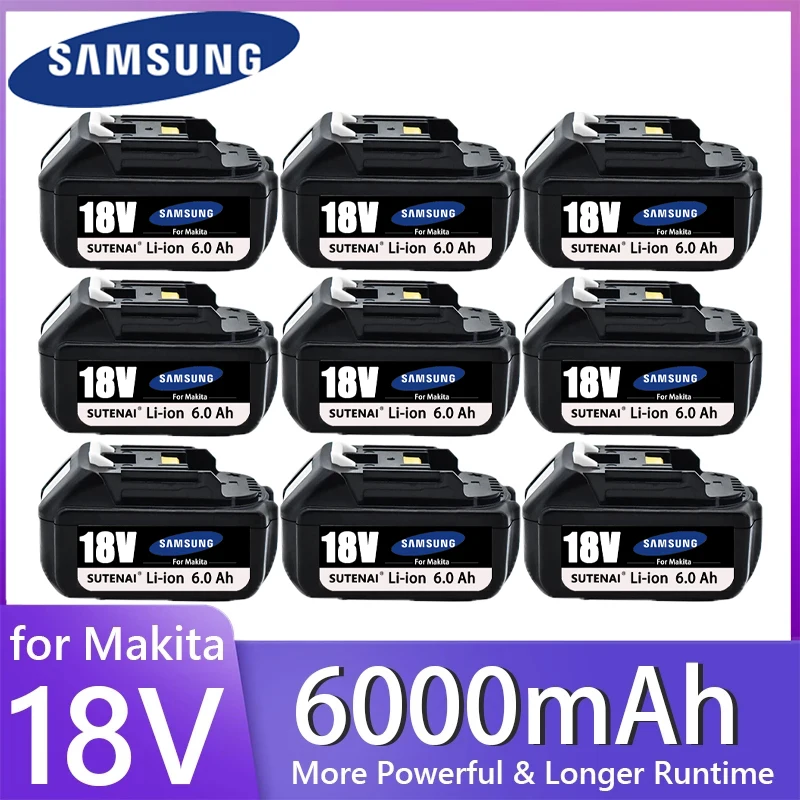 

18V6Ah Rechargeable Battery 6000mah Li-Ion Battery Replacement Power Battery for MAKITA BL1880 BL1860 BL1830battery+ Charger