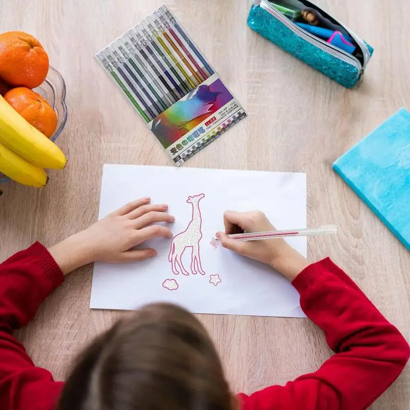 Набор блестящих гелевых ручек маркеры набор цветных блестящая гелевая ручка для