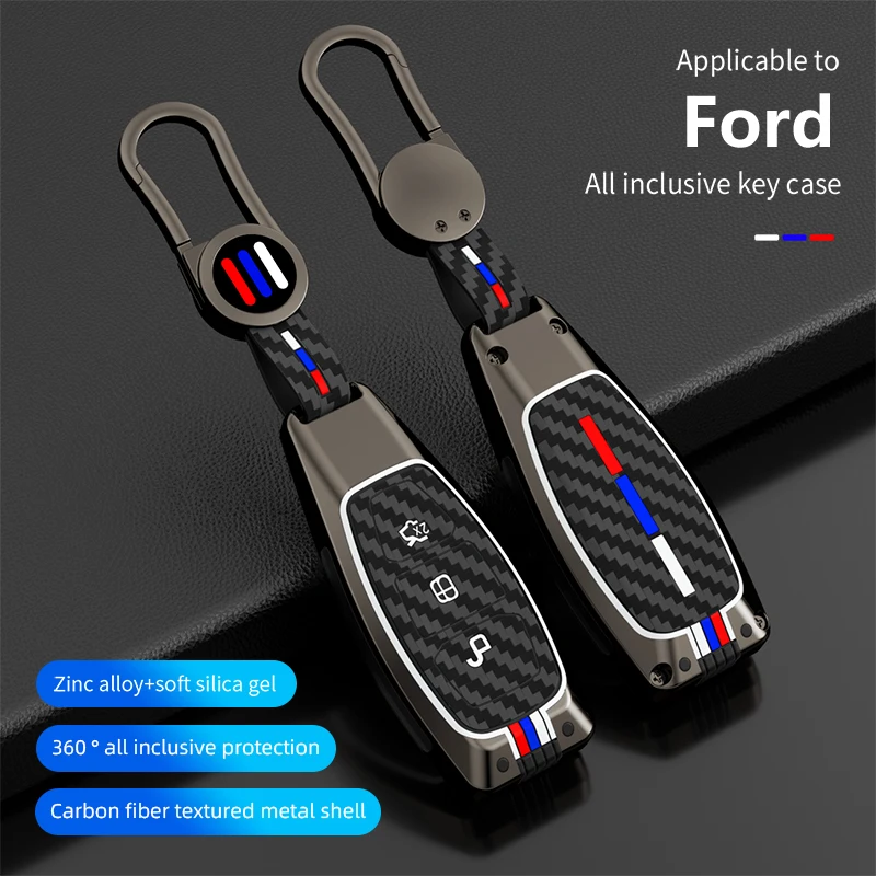 

Zinc Alloy Car Key Case Cover For Ford Transit Custom Mondeo Fiesta Kuga ST Line MK3 Focus 3 Station Wagon Ecosport 3 Buttons