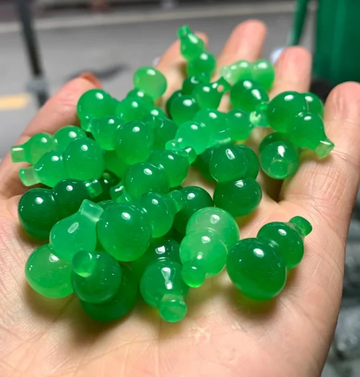

5pc Natural Emerald Green Jadeite Gourd Beads For Jewelry Making Diy Necklace Bracelet Charm Myanmar Jades Stone Bead Accessorie