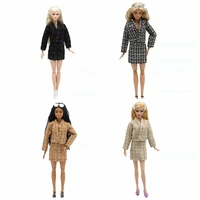plaid coat jacket skirt for barbie doll clothes office lady work suit 16 doll outfits for barbie accessories kids toy 11 5