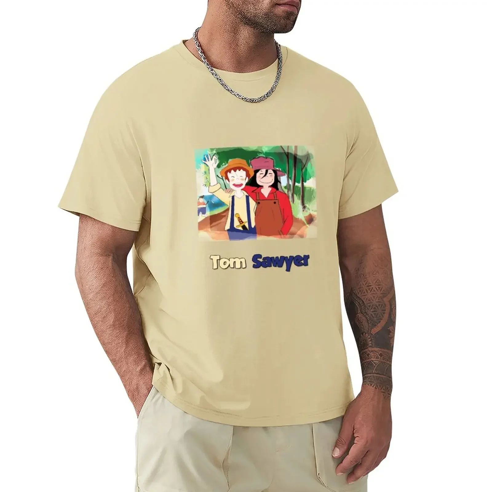 Футболка мужская хлопковая модная Тяжелая рубашка с принтом Тома Сойера и