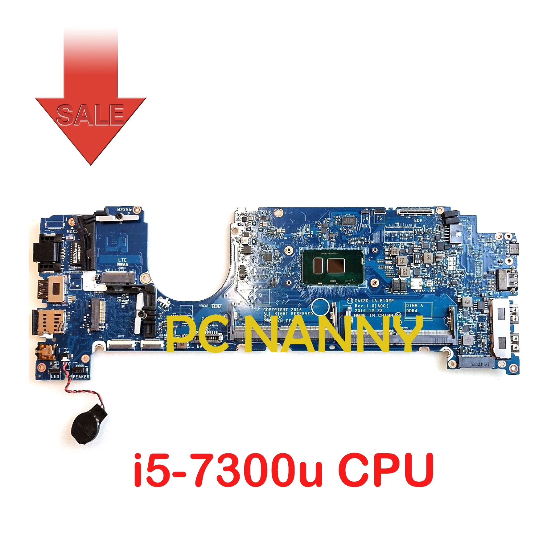 

Материнская плата PCNANNY для ноутбука Dell Latitude 7480, Intel Core i5-7300u 2,6 ГГц, материнская плата LA-E132P 0R0YRF R0YRF
