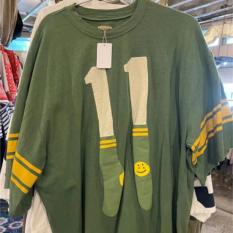 

KAPITAL Short Sleeve Men Women 1:1 Oversize 11 Socks Colorblock Kapital Cotton T-Shirt