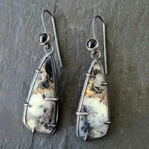 Винтаж чёрные серьги-капельки NovoPublic