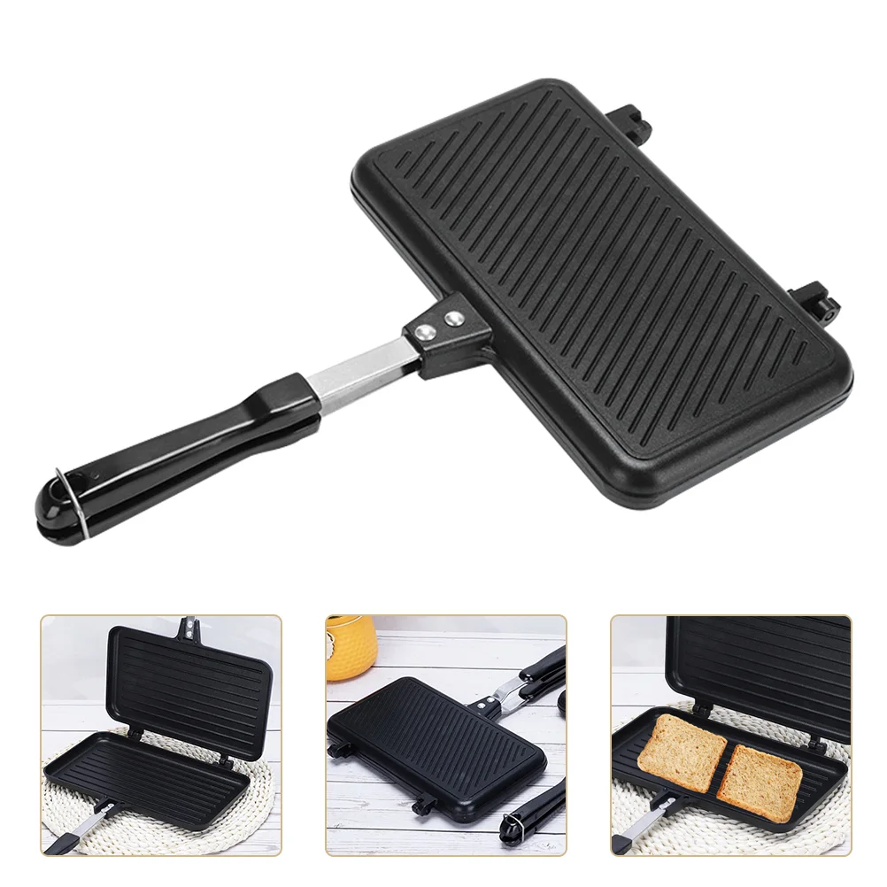 

Sandwich Camping Skillet Frying Tray Double-Sided Cooking Practical Cookware Utensils Aluminium
