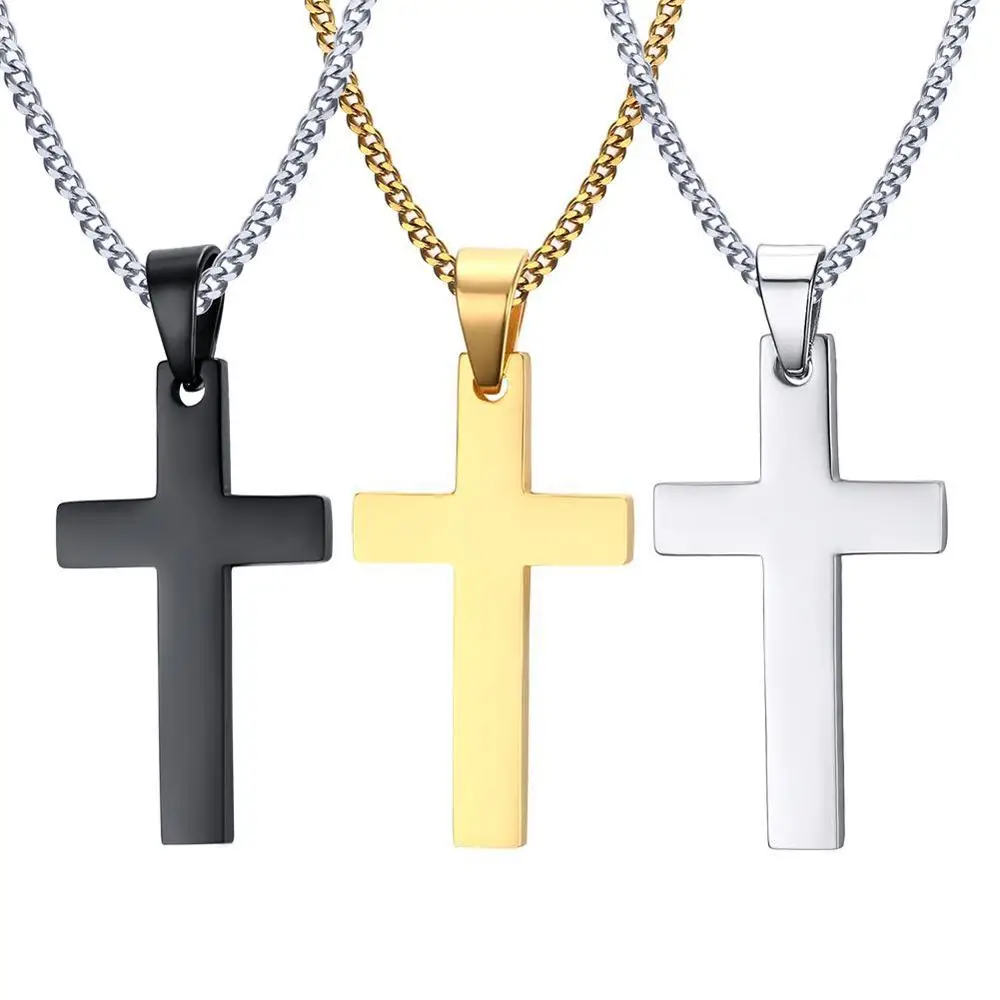 

New Men Jesus Cross Necklaces Religion Faith Crucifix Pendant Chain For Women Fashion Party Jewelry