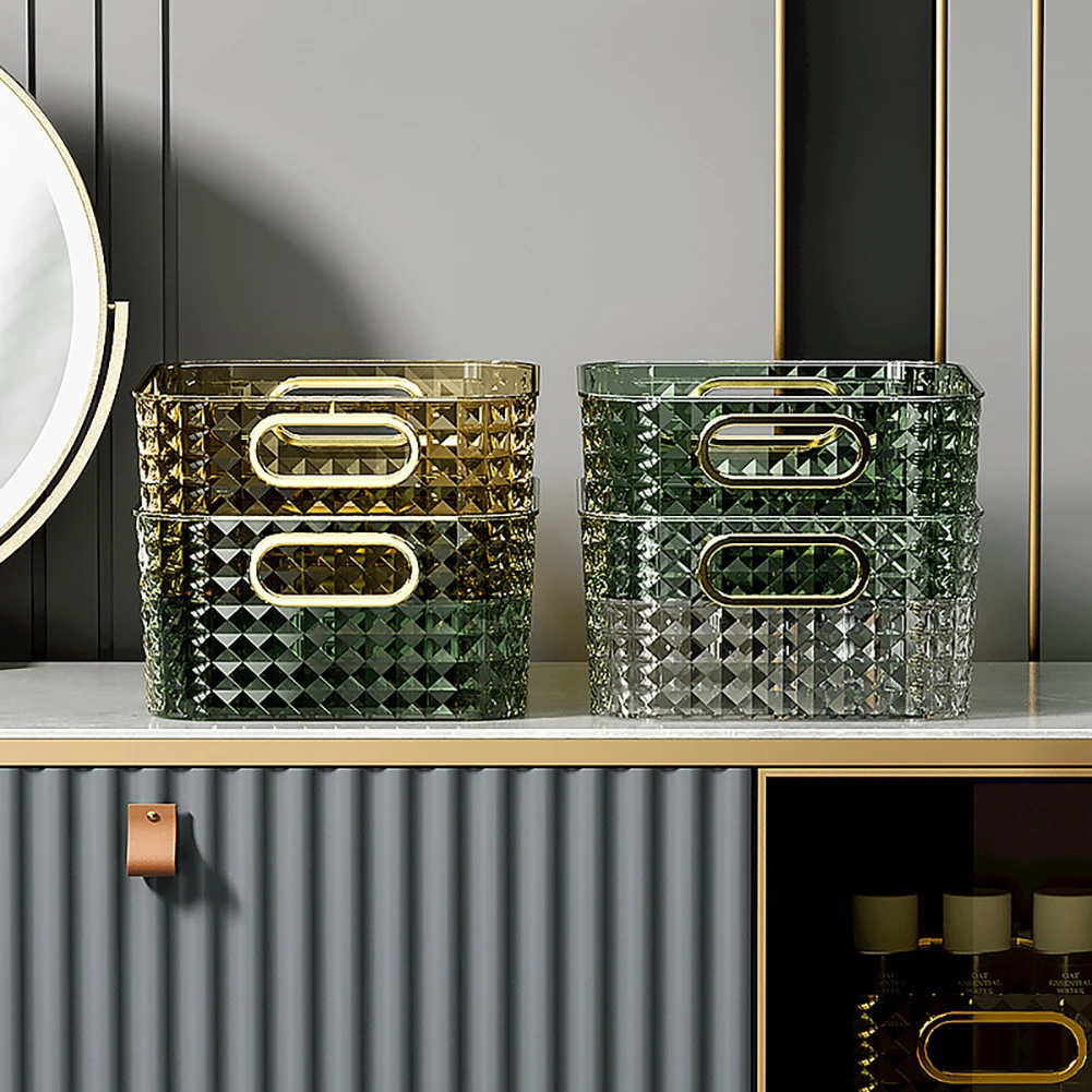 1 шт. ящик для хранения Poatable с ручкой утолщенная корзина косметики ювелирных