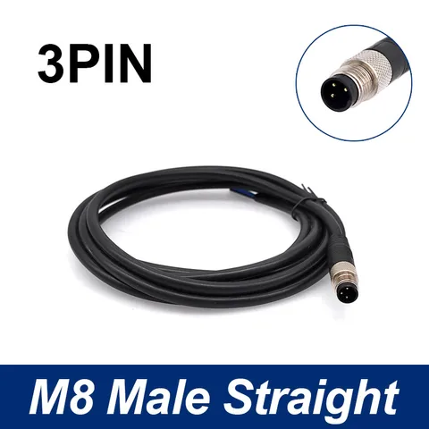 M8 кабель для подключения датчика водонепроницаемый штекер и гнездо с прямым углом 4 5 Pin + 2 м ПВХ линия