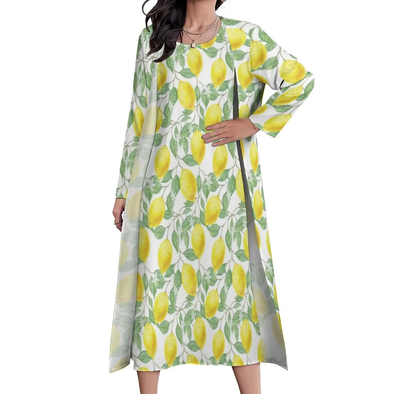 

Платье-макси с цветочным принтом, оверсайз