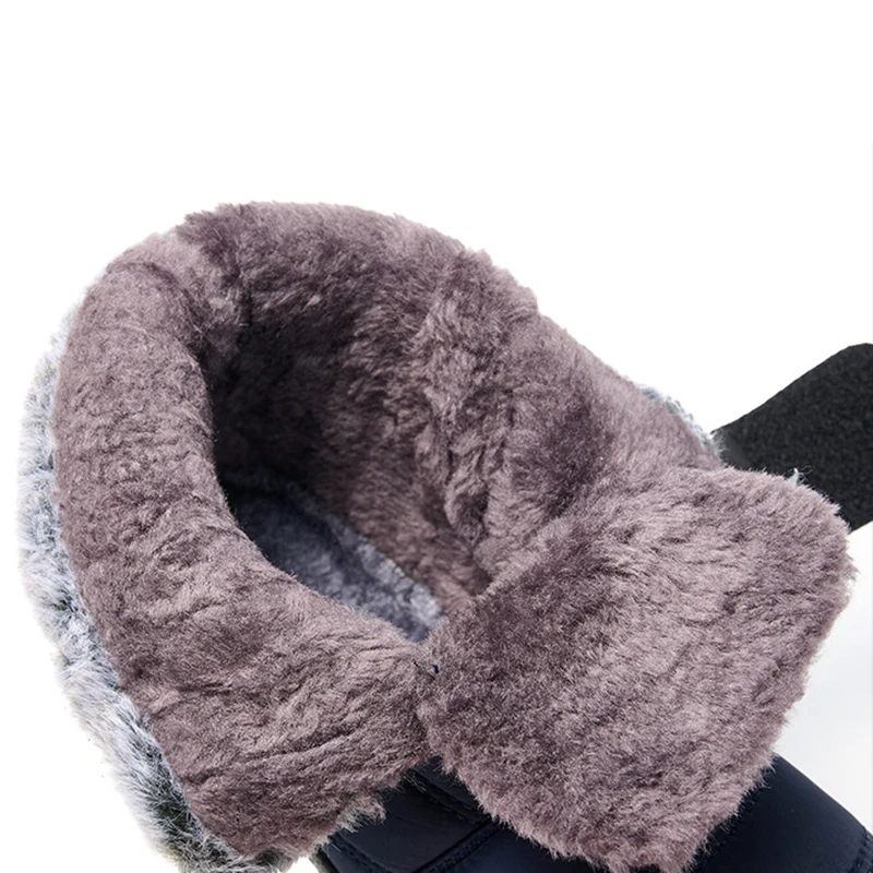 Snow Boots Women Shoes Warm Thicken Plush Fur Ankle Boots Winter Female Slip On Flat Casual Shoes Waterproof Ultralight Footwear