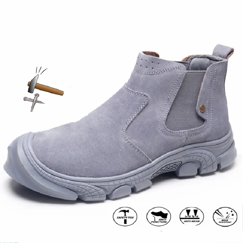 

Рабочие ботинки мужские, Нескользящие, ударопрочные, непромокаемые, Нескользящие, защита от пирсинга, сварочные ботинки