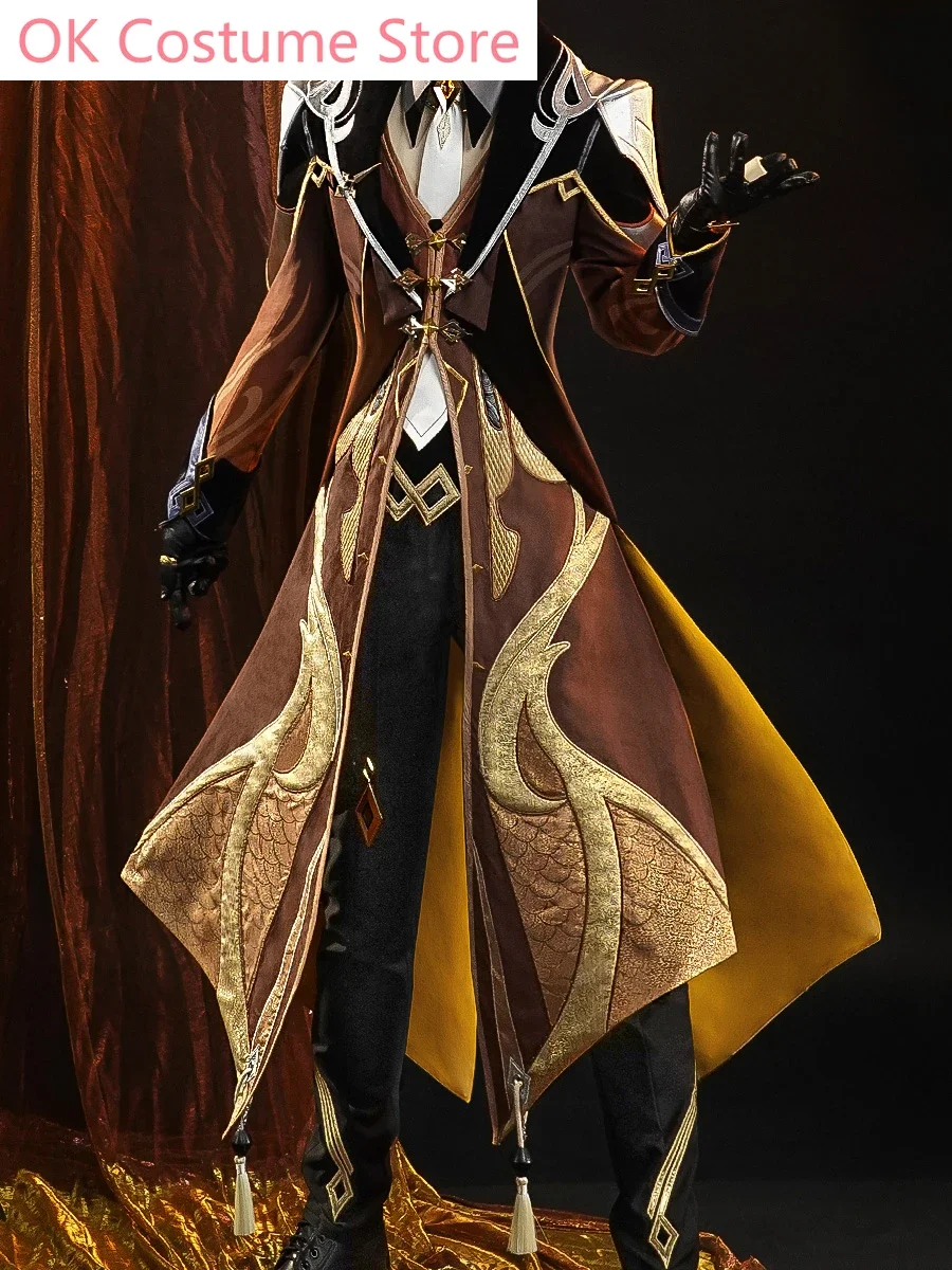 Аниме! Игровой костюм Genshin Impact Zhongli Rex Lapis Morax для косплея Хэллоуина мужчин новинка