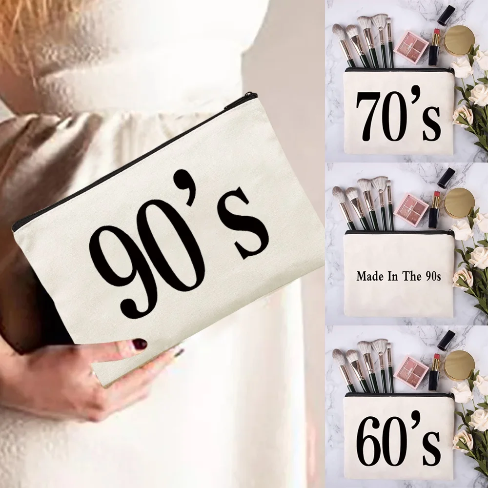 

Women Cosmetic Storage Organizer Hand Travel Bag Lipstick Makeup Pouch Fashion Zipper Clutch Phone Purse 90s Pattern