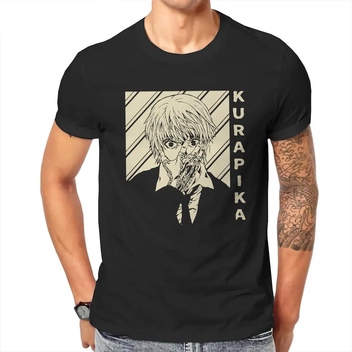 Kurapika HUNTER×HUNTER  T-Shirts for Men  Funny Cotton Tees Crewneck Short Sleeve T Shirt Classic Clothing