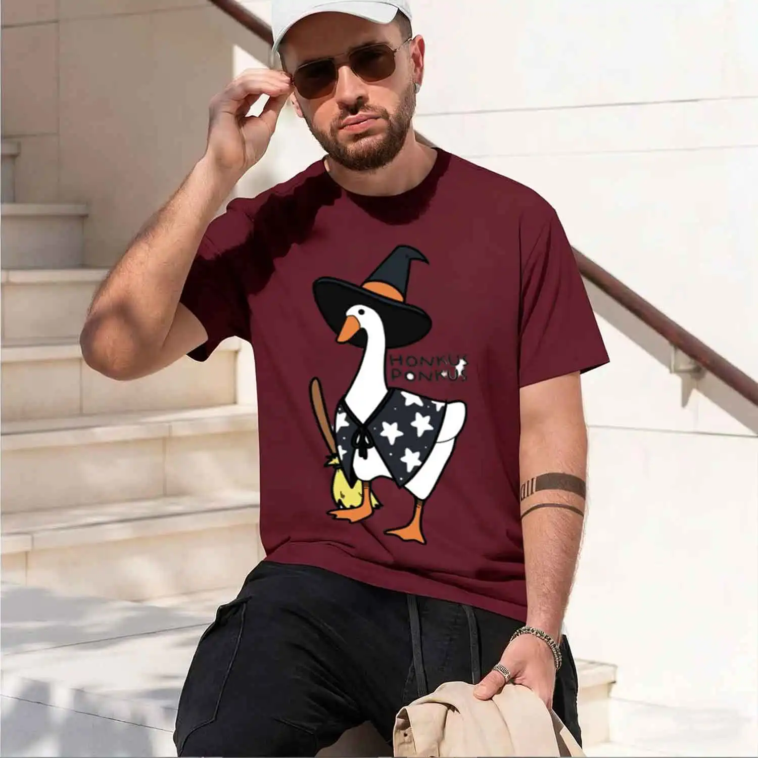 Футболка с коротким рукавом и круглым вырезом Honkus Ponkus Sticker 2026, новая модель, классическая повседневная, в различных цветах и размерах, для ежедневной носки. (art.: 3920daa89259a) - 3920daa89259a