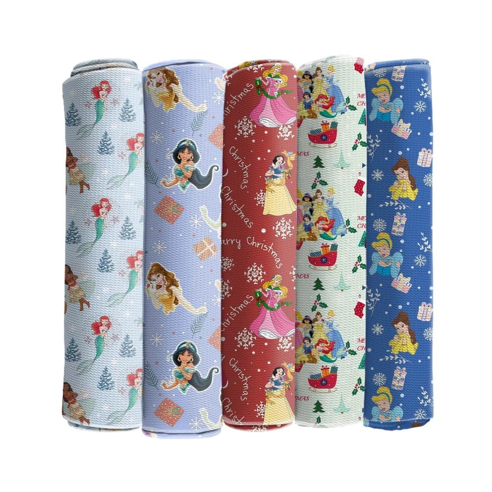 

Christmas Printed Disney Princess Character Bubble Fabric for Patchwork Quilting Fabrics Needlework DIY Cloth 50*145cm