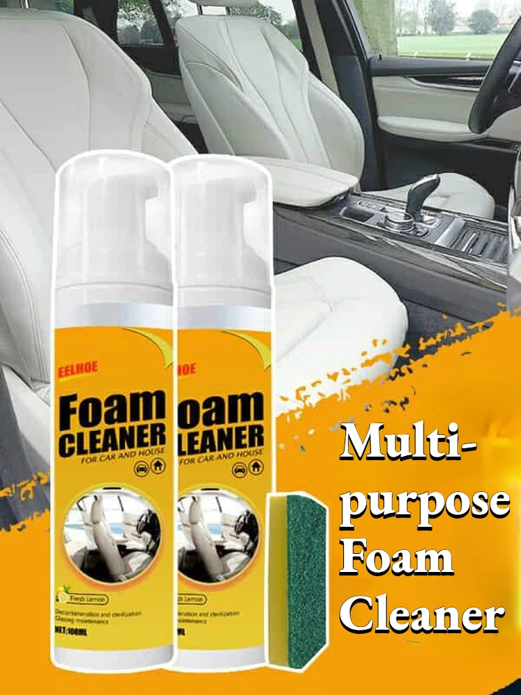 

100ml Foam Cleaner Spray Wash Cleaner for Lemon Scent Home Appliance Car Interior Multi-purpose Anti-aging Leather Clean Tools