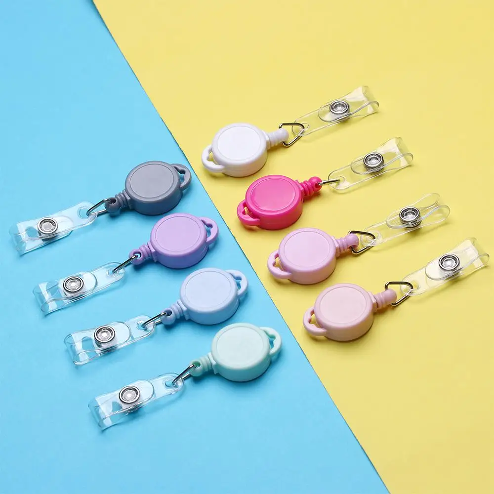 

1Pc Retractable Pull Badge Clip ID Lanyard Name Tag Card Badge Holder Anti-Lost Key Ring Chain Clips School Student Office
