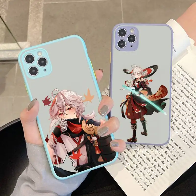 

Genshin Impact Kaedehara Kazuha Phone Case for iPhone X XR XS 7 8 Plus 11 12 13 pro MAX 13mini Translucent Matte Case