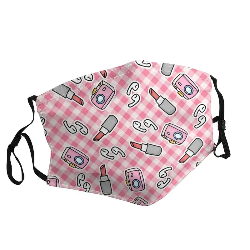 

Lipstick Camera And Earphones Mask Dustproof Fashionable Girl Face Mask Protection Cover Unisex Adult Respirator Mouth Muffle