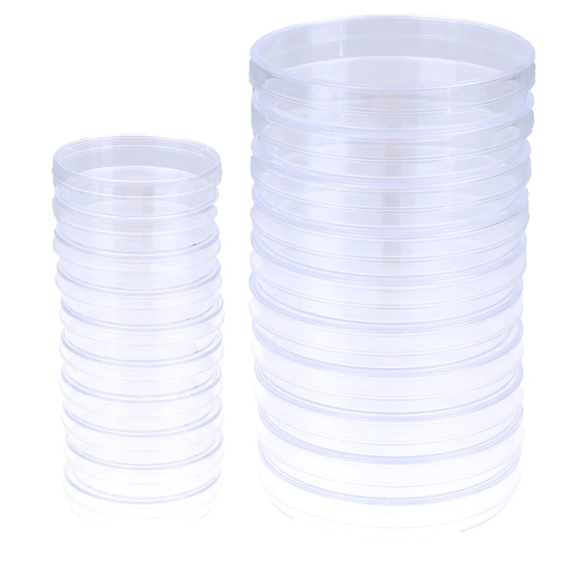 

10Pcs 60/100mm Polystyrene Sterile Petri Bacteria Dish Laboratory Medical Supply