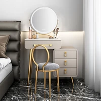 luxurious and minimalist telescopic dressing table small bedroom modern nordic makeup table large capacity storage simplicity