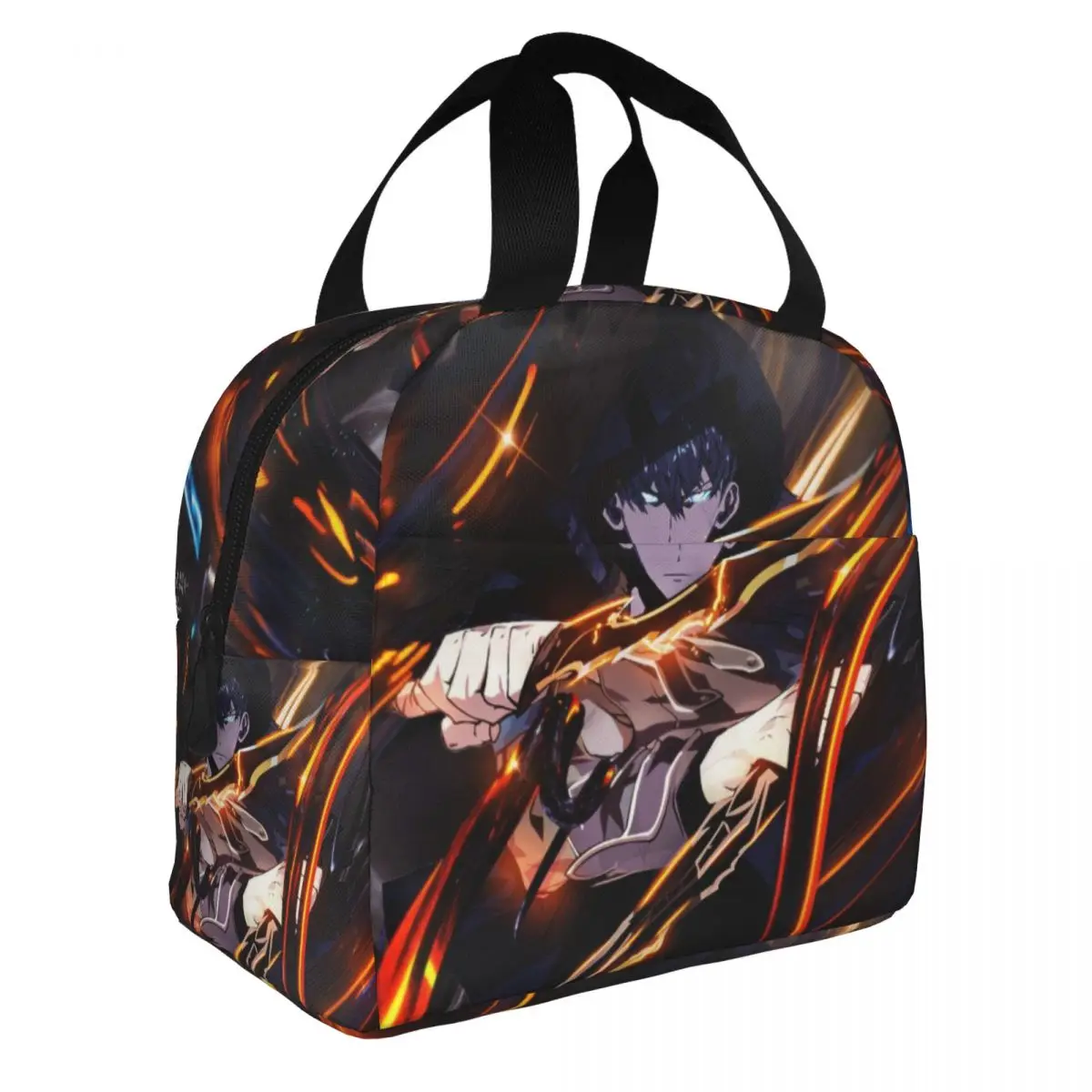 Anime - Solo Leveling Lunch Bento Bags Portable Aluminum Foil thickened Thermal Cloth Lunch Bag for Women Men Boy