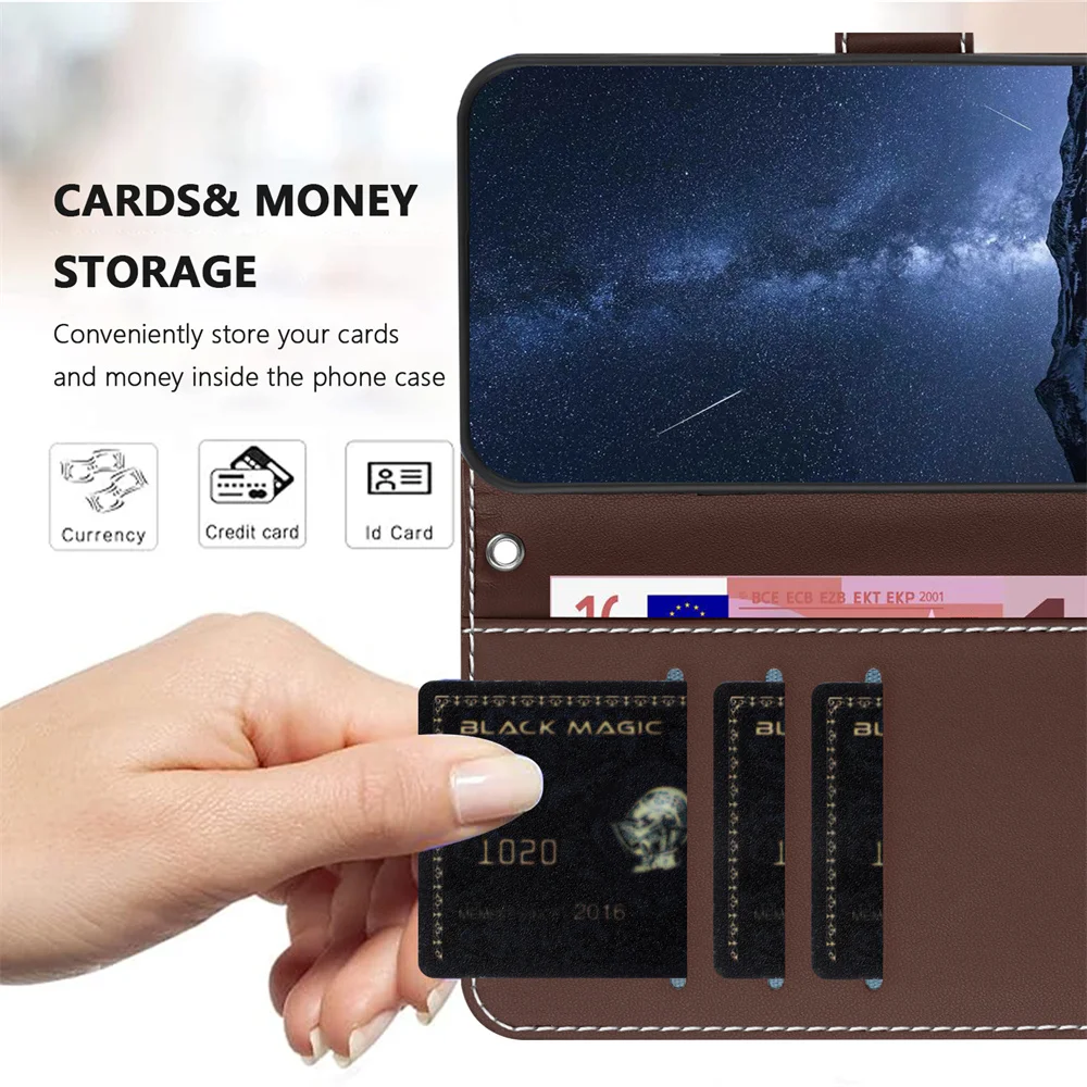 Фото Чехол Nubia Focus Pro Calf Leather Case 2025 для ZTE Blade V40S V50 V60 V70 Vita V60 Design Axon 60 Lite V70 Max Music 2 Wallet Flip C №2