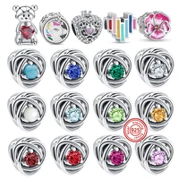 new 925 silver bead unicorn painted heart colorful zircon beads fit original brand charm bracelet diy jewelry women acessories