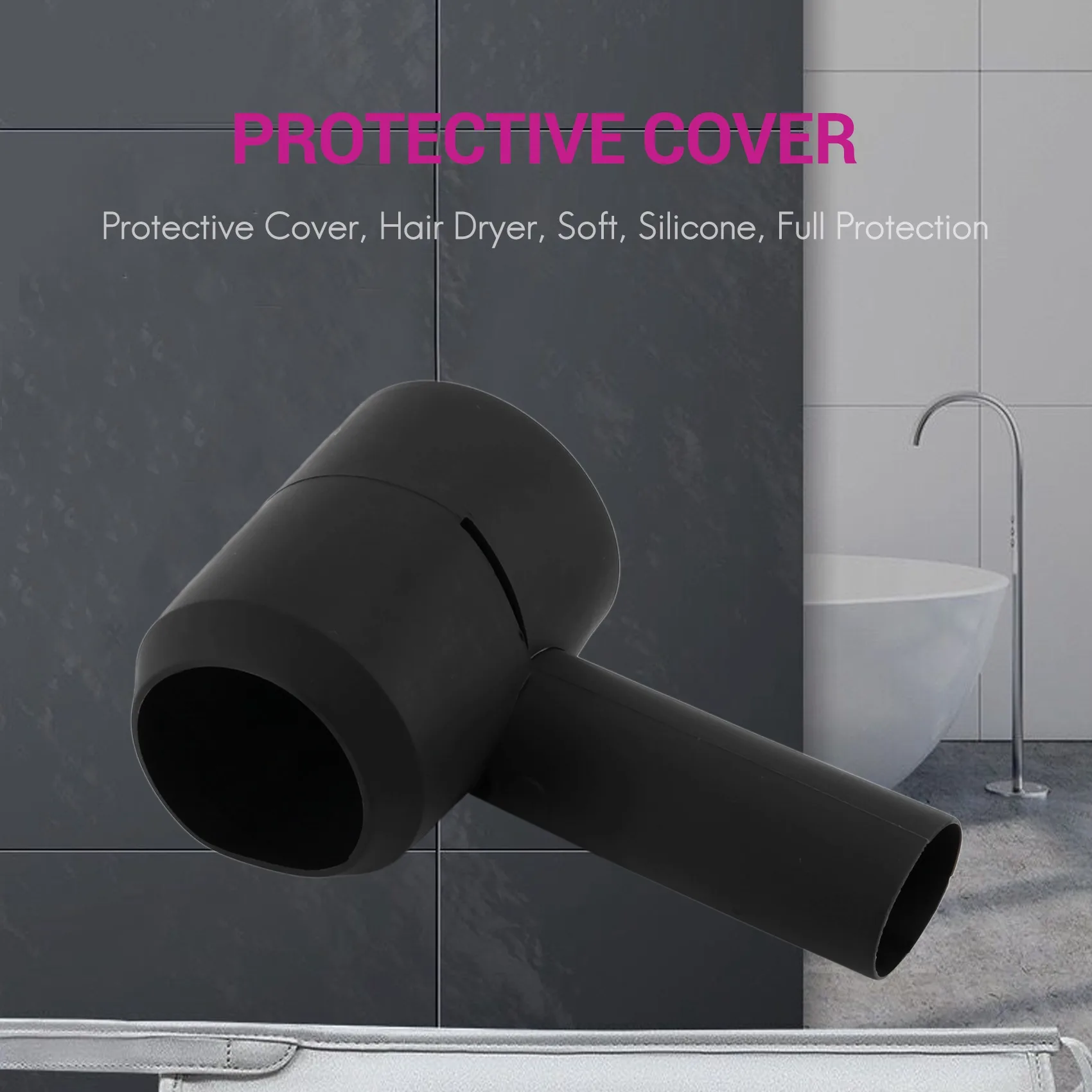 Black Soft Silicone Protective Cover for Dyson Supersonic Hair Dryer 360 Full Protection Chargin Case Blower Ski