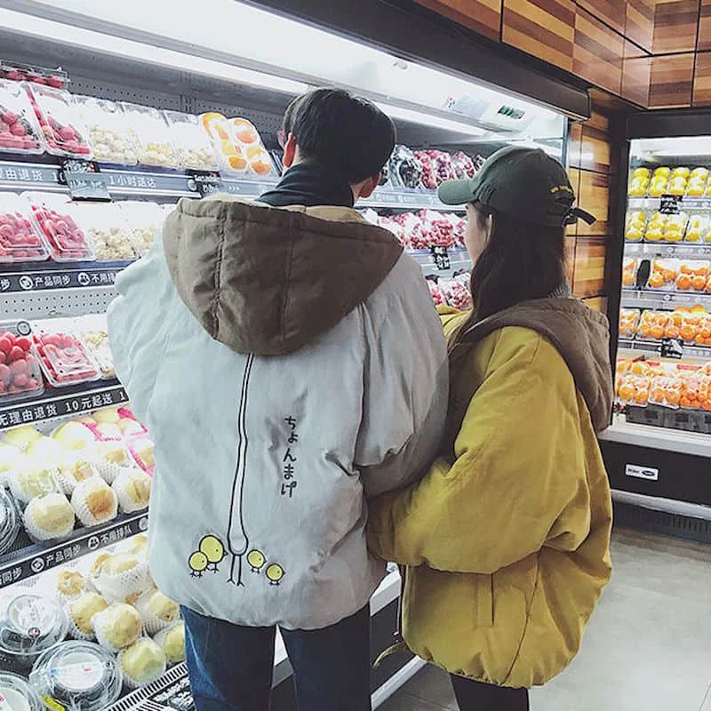 Women Short Loose Korean Cotton-padded Coats 2021 Winter Lovers Plus Velvet Clothes Harajuku Bread Jacket Female Kawaii Overcoat