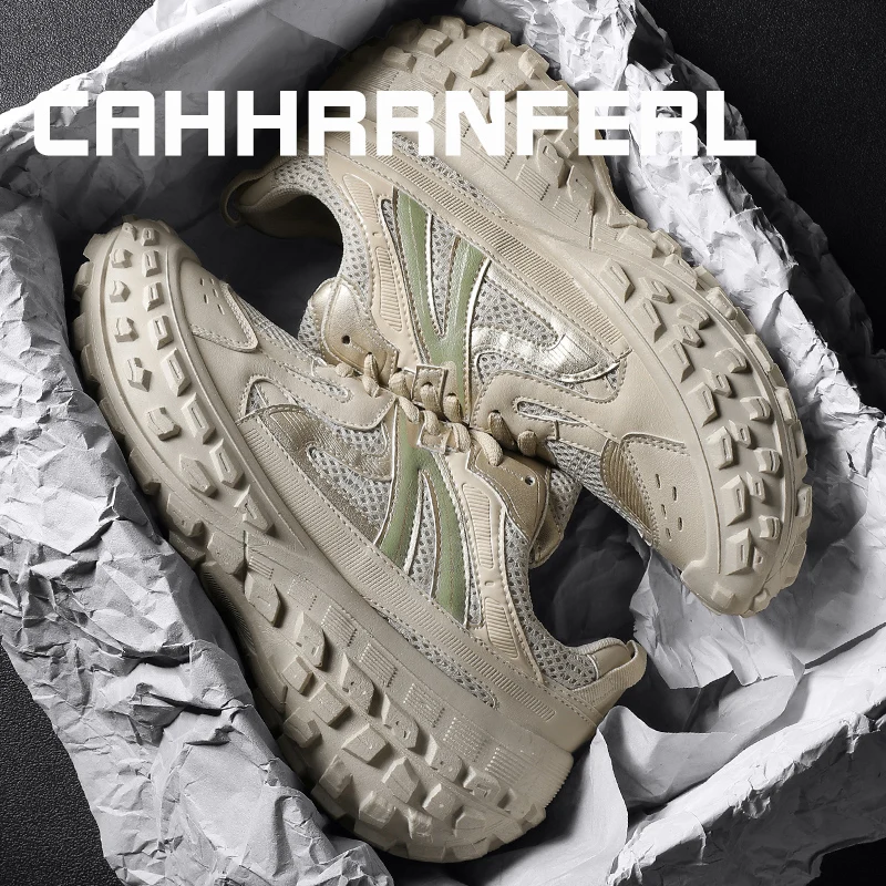 Tire Sneakers for Men Mesh Thick-soled Sports Shoes Casual Dad Shoes Students Four Seasons Hiking Runing Shoes Free Shipping