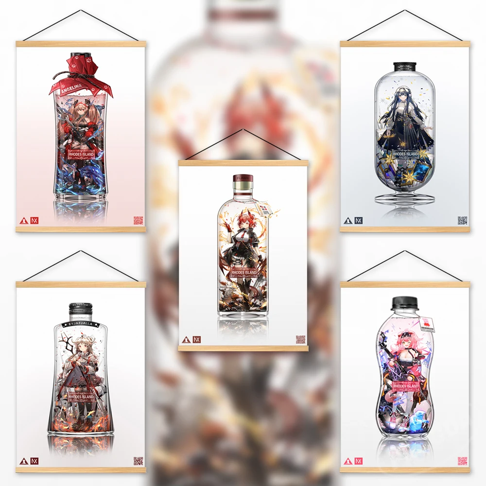 

Arknights Prints Wooden Hanging Fiammetta Canvas Anime Home Room Decor Poster Angelina Wall Art Kaltsit Painting Modular Picture