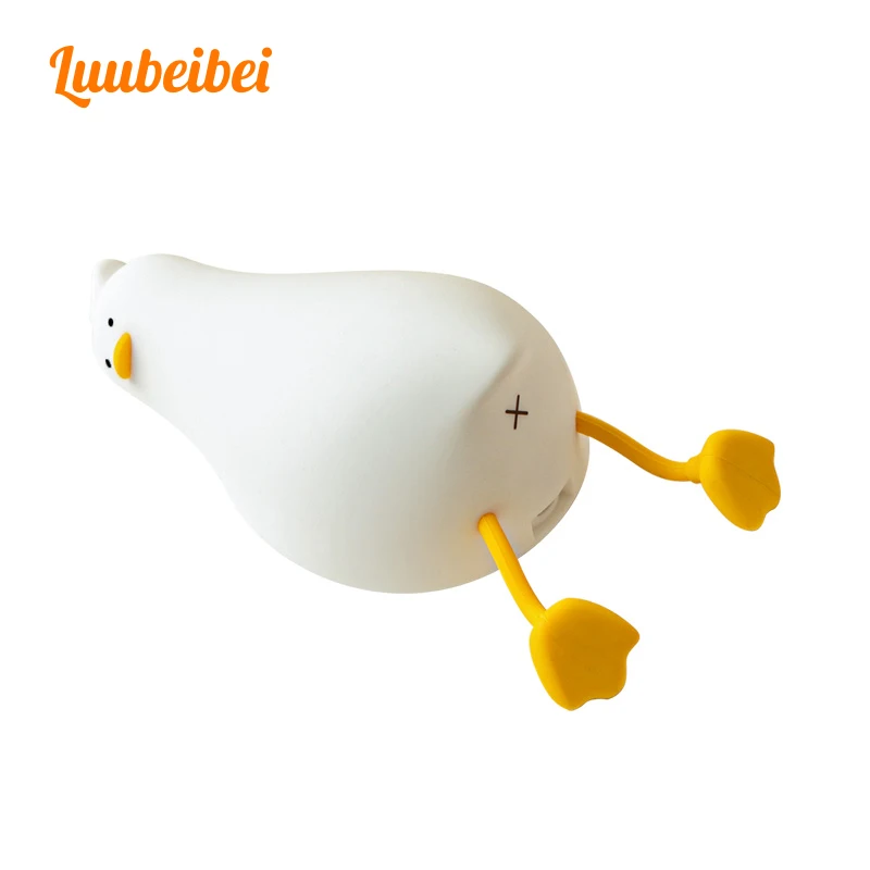 Lying Flat Duck Night Light  Silicone LED Lamp Bedside Lamp with Touch Sensor for Baby Girls Women Bedroom