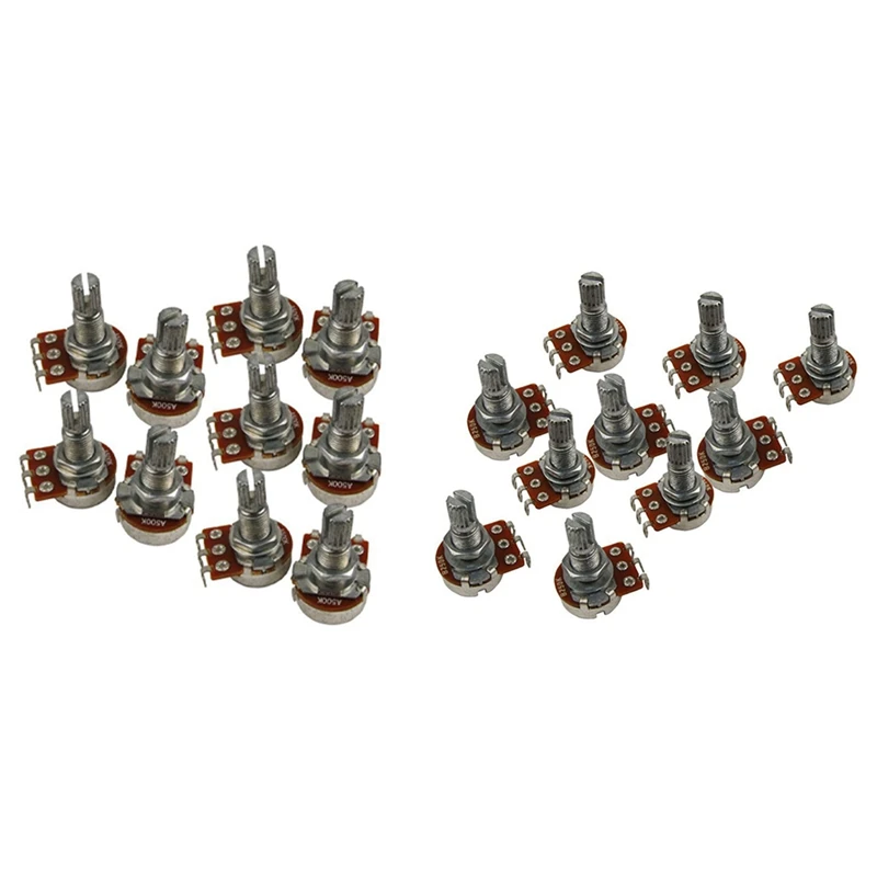 

20Pcs Guitar Small Size Pots Potentiometers For Guitar Bass Parts,A500K & B250K