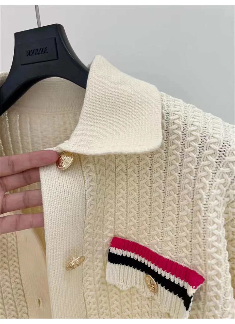 

Женский вязаный кардиган с цветными блоками, короткий свободный жакет, весна-лето 2023