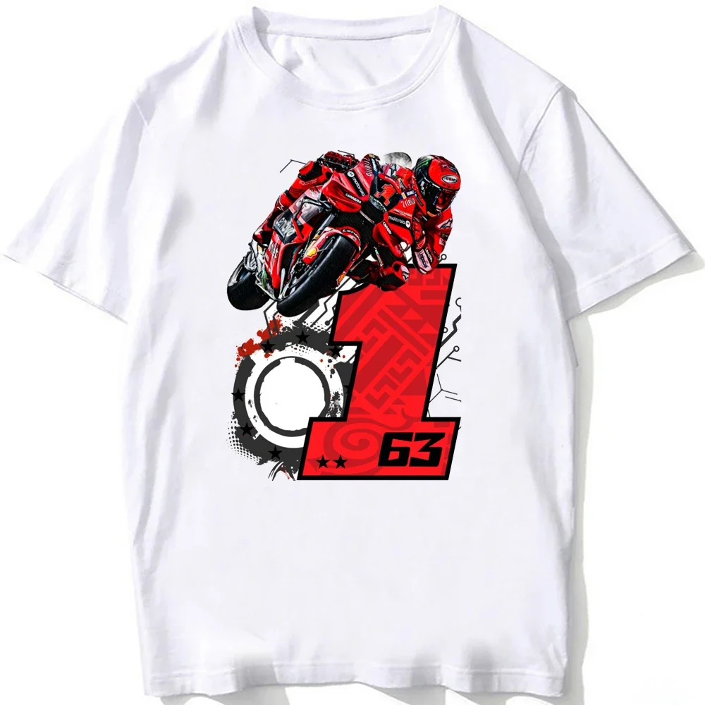 Классическая футболка Pecco 63 Франческо багнайа № 1 GP для езды на мотоцикле унисекс