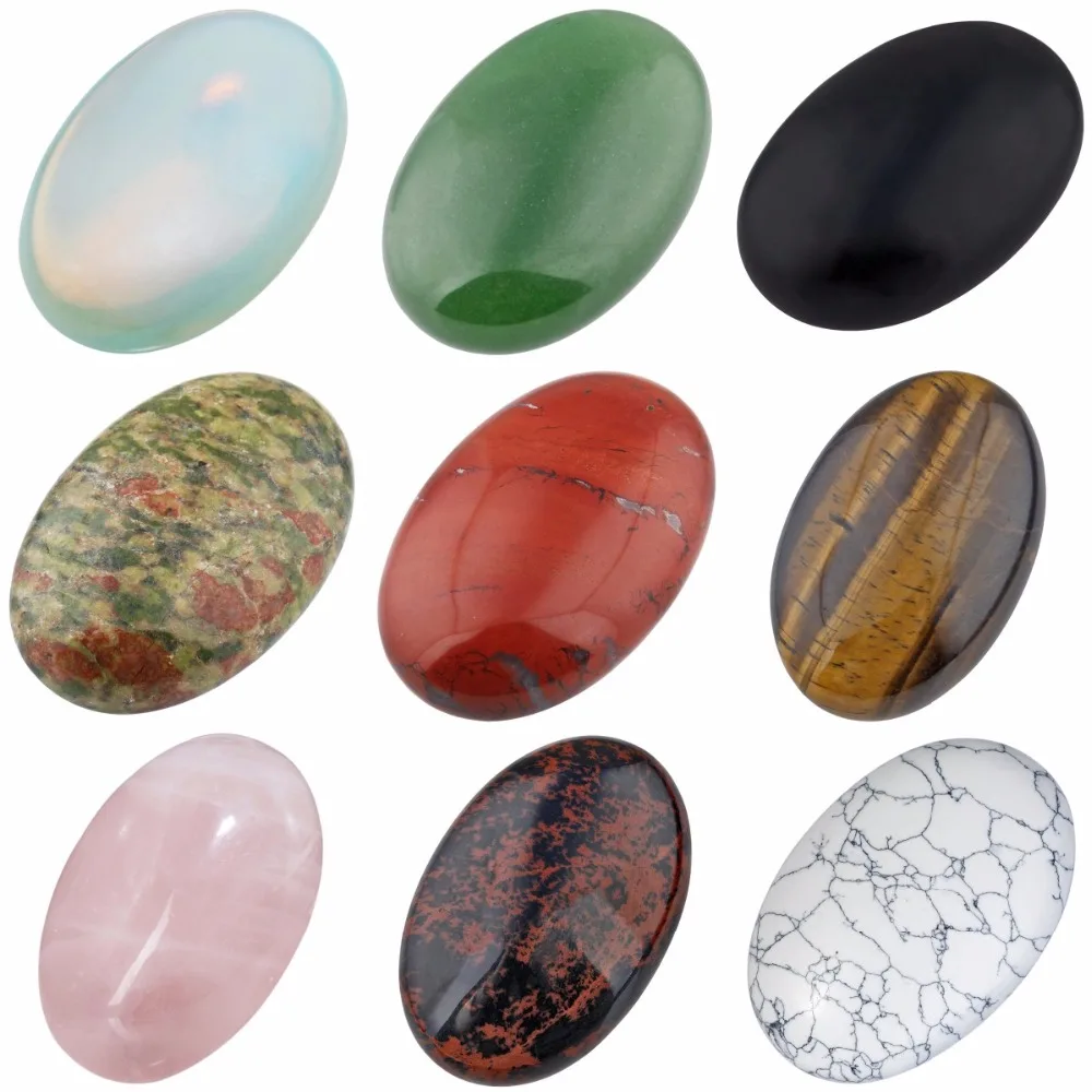 

TUMBEELLUWA Natural Oval Worry Stone Healing Crystal Palm Pocket Energy Stone Chakra Reiki 60x40x20mm