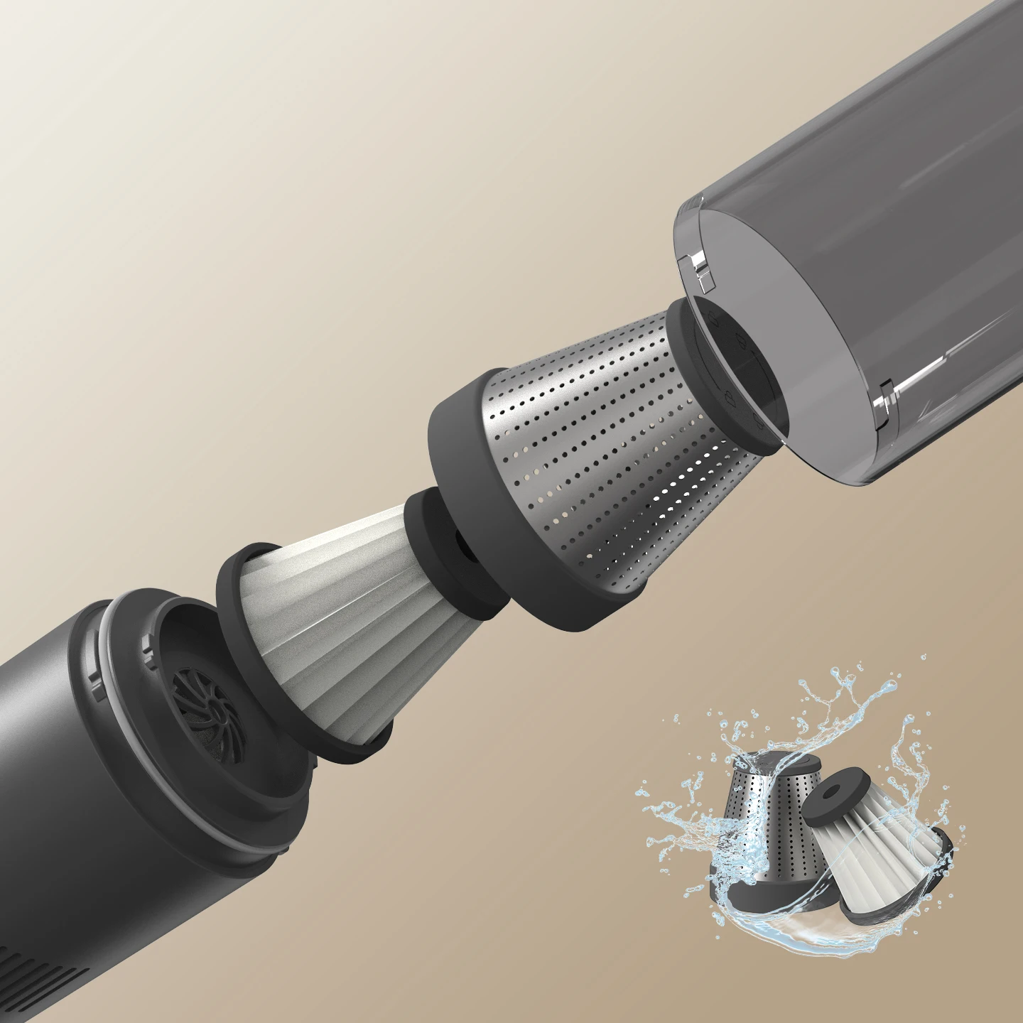 Мини-ручной пылесос, USB-перезаряжаемый, с бесщеточным двигателем высокой мощности, безмешковый пылесос (art.: 3920dcb411e70) - 3920dcb411e70