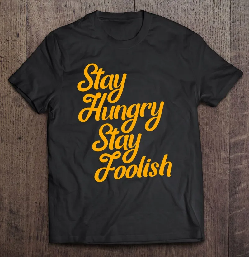 

Футболка мужская с надписью «Оставайтесь голодным», Мотивационная рубашка с рисунком на выпускной, аниме одежда, топ в стиле аниме