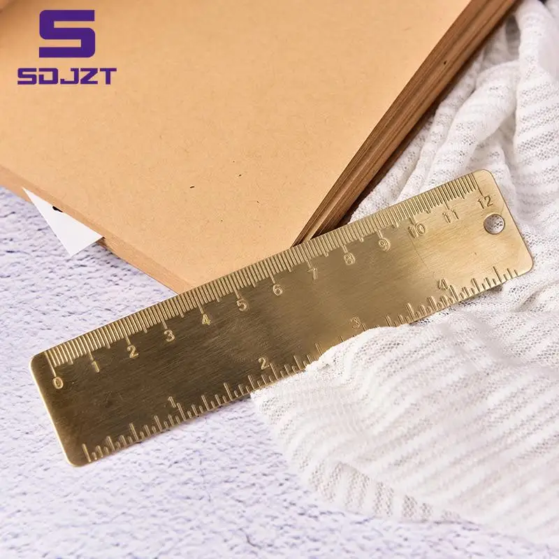 

Brass Straight Ruler for School Office Stationery Metal Painting Drawing Tools Chancery Rose Gold Measuring Ruler Bookmark Mini