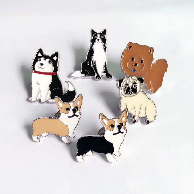 

Hot Sale Metal Pet Dog Through Brooch Clothes Cockade Alloy Animal Couple Ornaments Pines Metálicos Значки Pins Enamel Pin